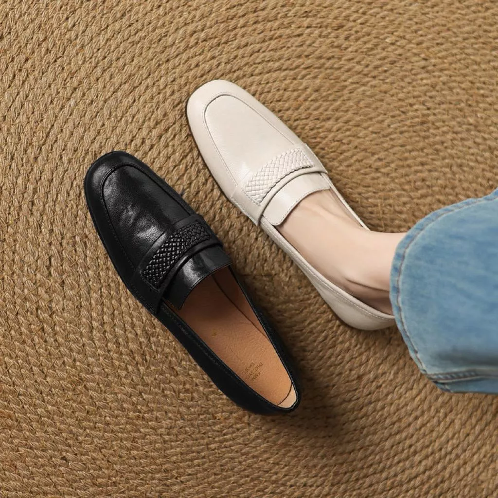 真皮樂福DANDT時尚羊皮深口方頭低跟樂福鞋（25 AUG LON)同風格請在賣場搜尋-歐美女鞋