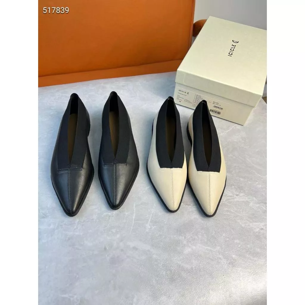 真皮平底鞋DANDT時尚小羊皮尖頭鬆緊柔軟舒適平底鞋（25 JUL AUG)同風格請在賣場搜尋-外銷女鞋