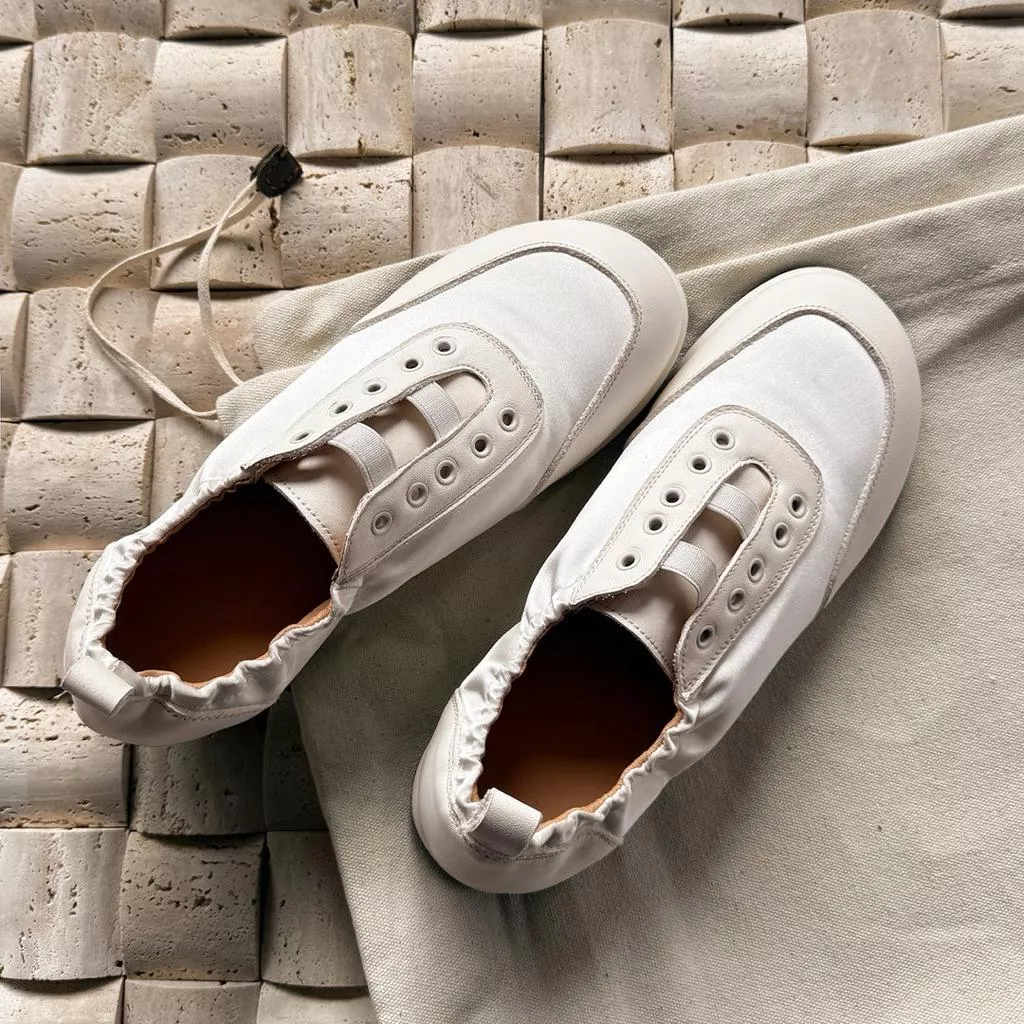 真皮平底鞋DANDT時尚牛皮真絲布鬆緊通勤休閒鞋（26 FEB LON)同風格請在賣場搜尋-歐美女鞋