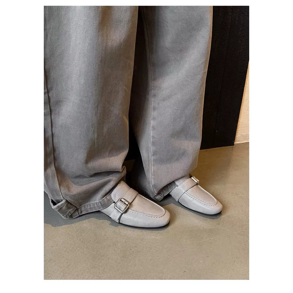 真皮樂福鞋DANDT時尚牛皮釦飾低跟樂福鞋（26 FEB LON)同風格請在賣場搜尋-歐美女鞋