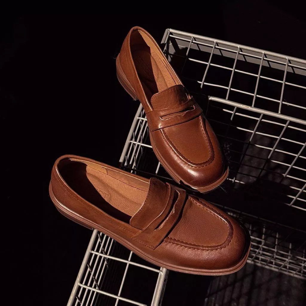 真皮樂福鞋DANDT時尚牛皮復古穿搭套腳樂福鞋（26 MAR LON)同風格請在賣場搜尋-歐美女鞋