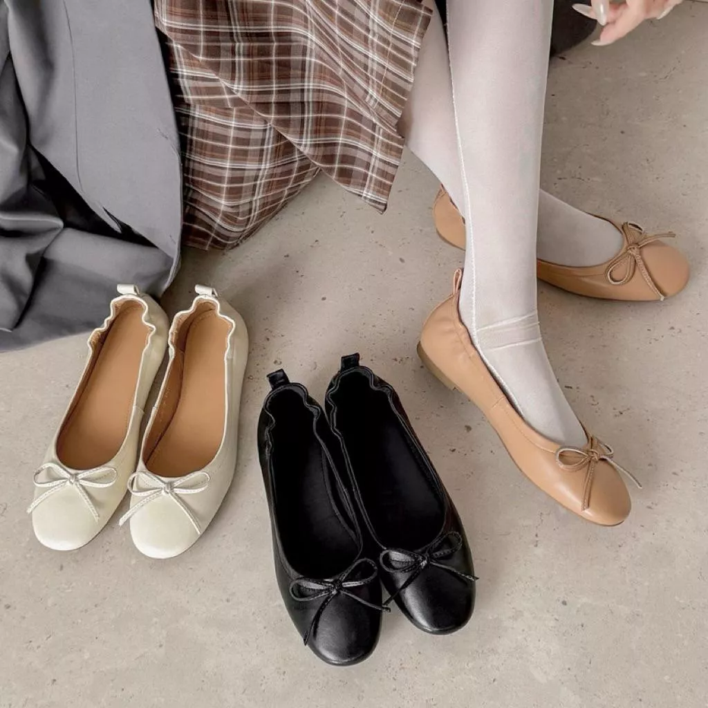 真皮娃娃鞋DANDT時尚小羊皮蝴蝶結圓頭娃娃鞋（26 MAR BHS)同風格請在賣場搜尋-歐美女鞋