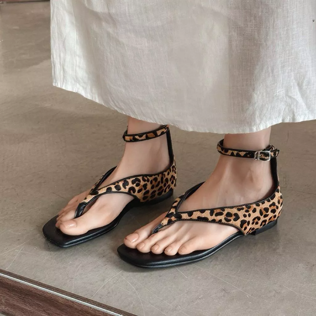 夾腳涼鞋DANDT時尚馬毛羊皮人字夾腳羅馬涼鞋（26 MAR LON)同風格請在賣場搜尋-歐美女鞋