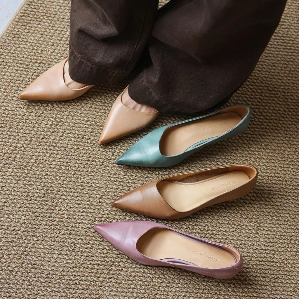 真皮跟鞋DANDT時尚牛皮小貓跟尖頭工作通勤跟鞋（26 MAR BHS)同風格請在賣場搜尋-歐美女鞋