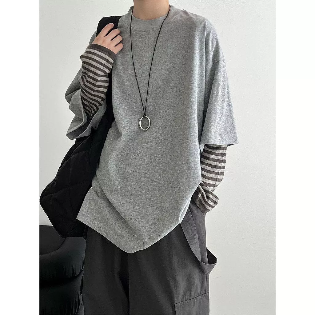 DANDT 2026早春極簡五分袖加絨磨毛短袖T恤女廓形寬鬆打底上衣2072(26 MAR LUC)