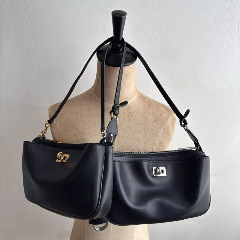 DANDT 裏外全真皮~時尚麻將包頭層牛皮包手提鎖釦斜跨包小包腋下包(23 JULY THU) 歐美包款