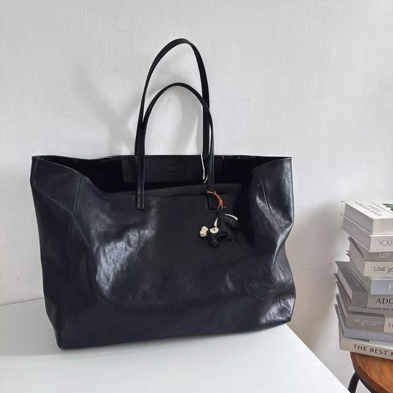 DANDT 超大包鬆弛感拉滿~植鞣頭層牛皮子母包真皮大購物包大容量包(23 JULY THU) 歐美包款