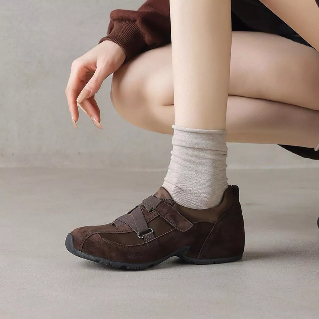 真皮休閒鞋DANDT時尚羊皮內增高交叉帶休閒鞋（26 FEB LON)同風格請在賣場搜尋-歐美女鞋