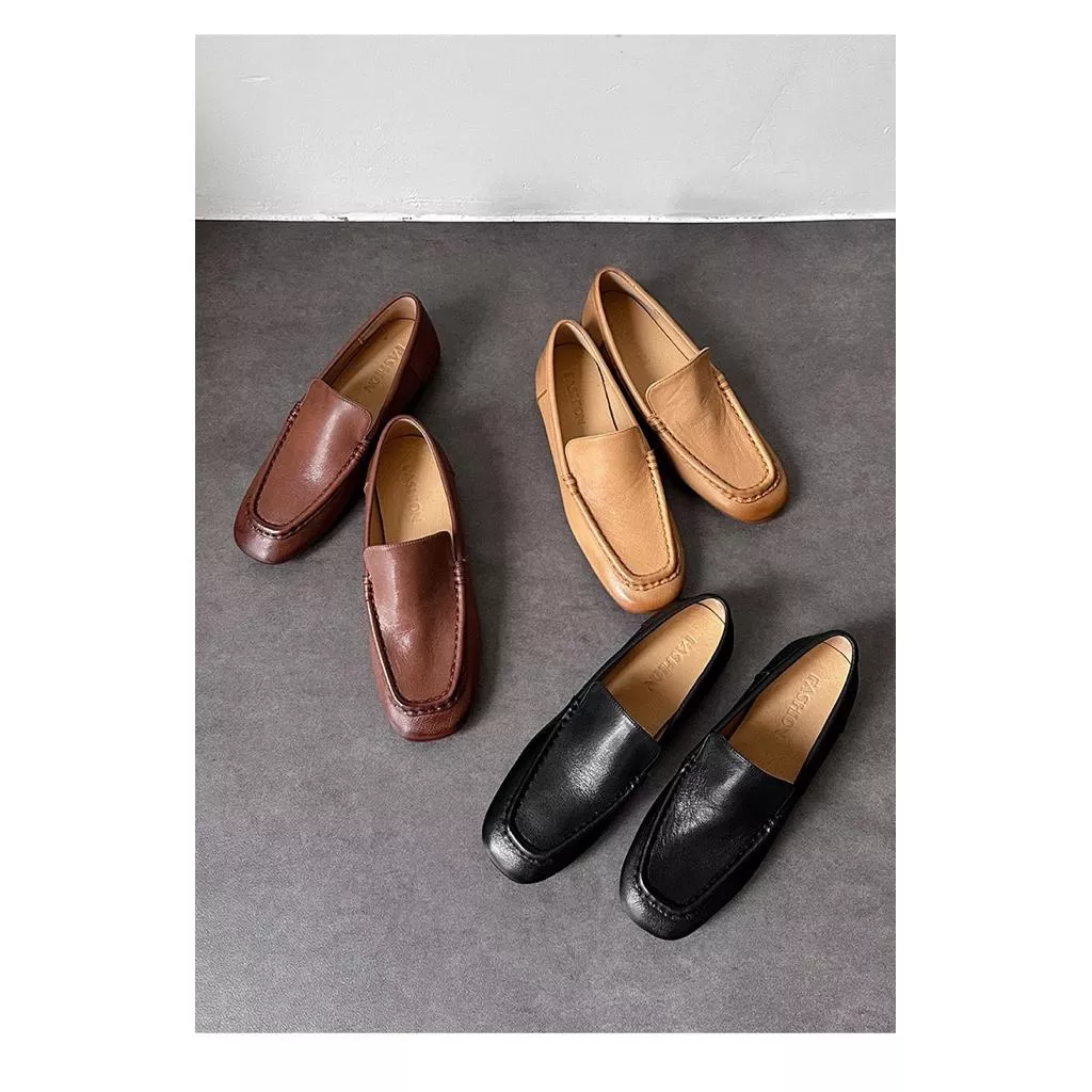 真皮樂福鞋DANDT時尚水洗羊皮簡約通勤休閒樂福鞋（26 FEB LON)同風格請在賣場搜尋-歐美女鞋