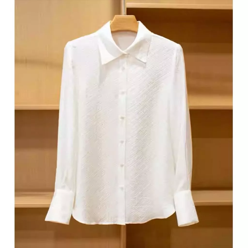 白襯衫DANDT時尚桑蠶絲寬鬆顯瘦襯衫（26 MAR IAN2)同風格請在賣場搜尋-歐美服飾