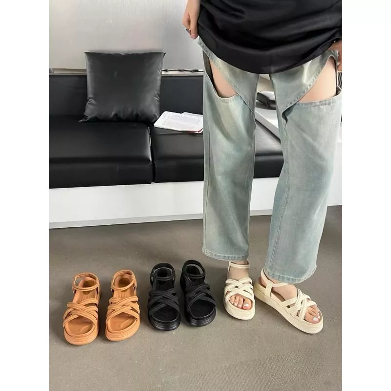 厚底涼鞋DANDT百搭羅馬條帶厚底涼鞋（24 APR WXY 639-3)同風格請在賣場搜尋-華流女鞋
