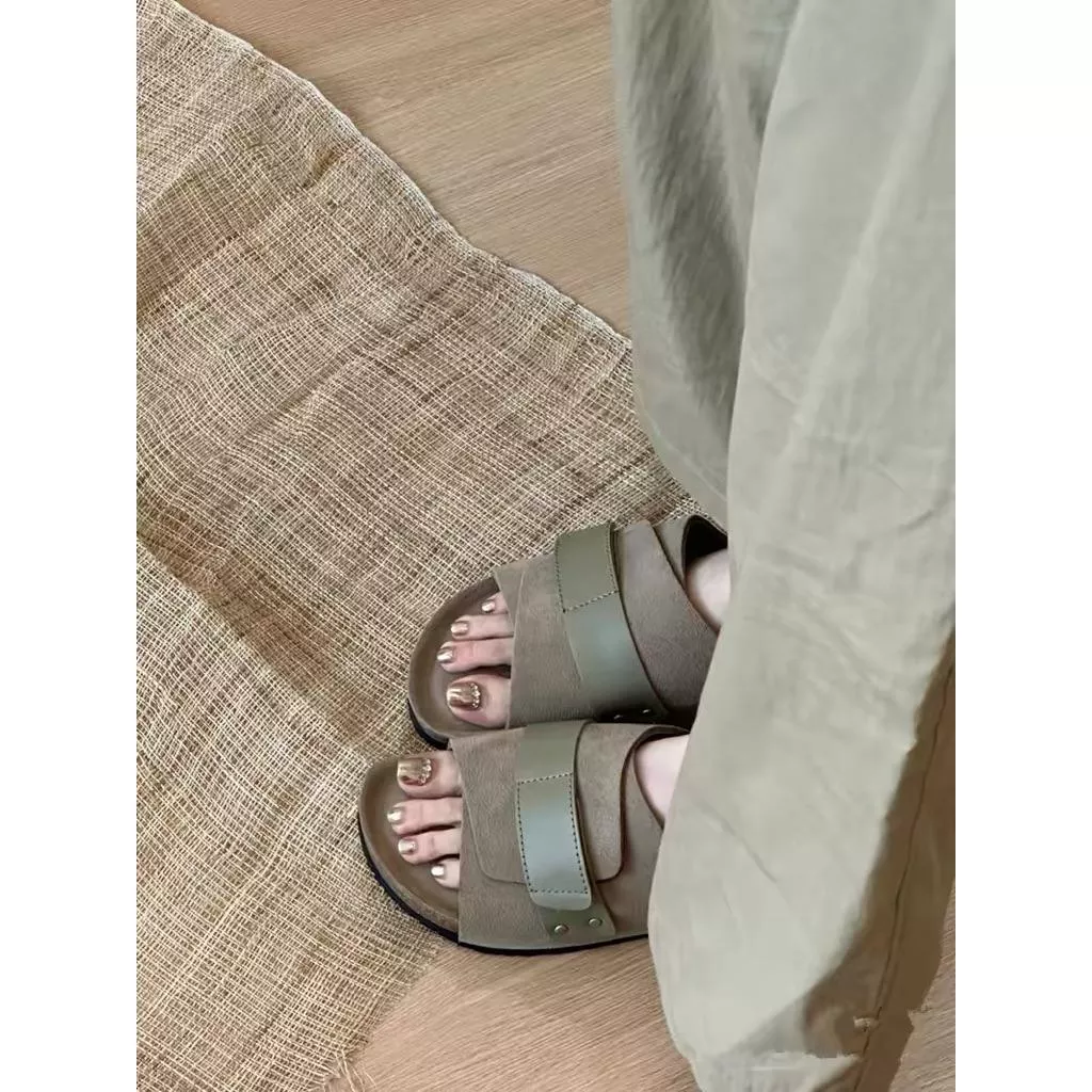 真皮涼鞋DANDT時尚牛皮厚底包覆懶人勃肯涼拖鞋（26 JUN TA)同風格請在賣場搜尋-歐美女鞋