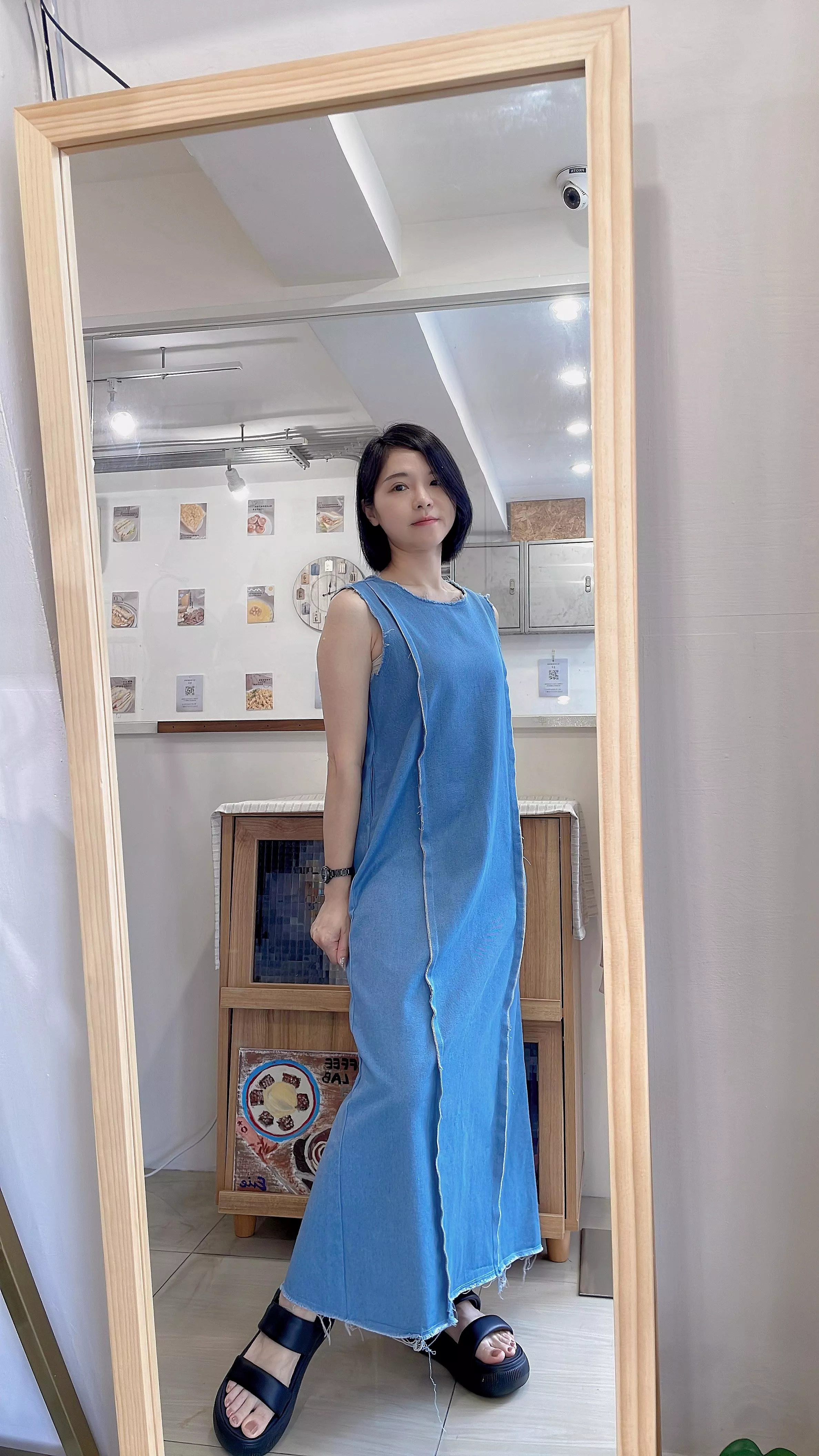 顯瘦挺版不收邊牛仔洋