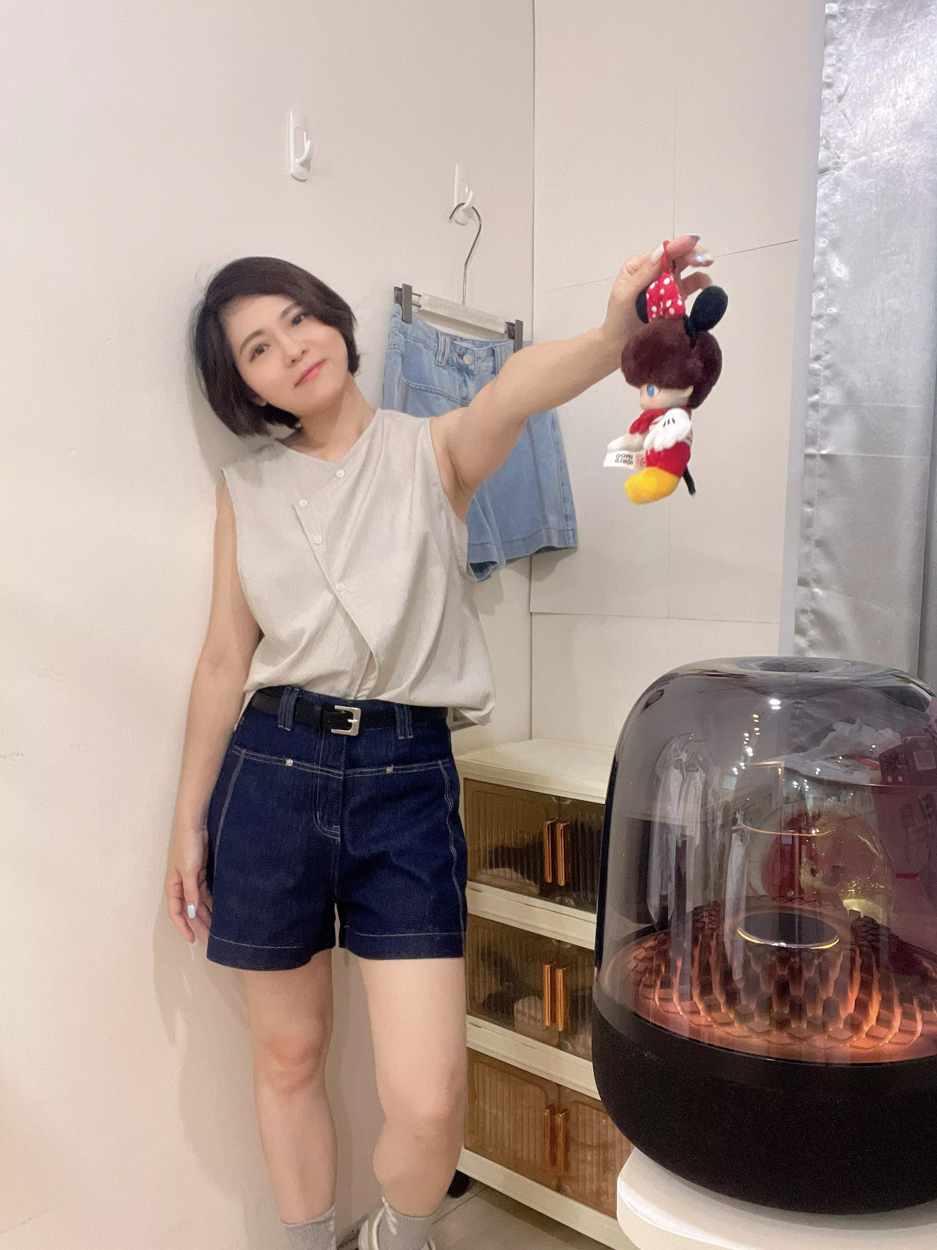 H型修身附帶單寧牛仔褲