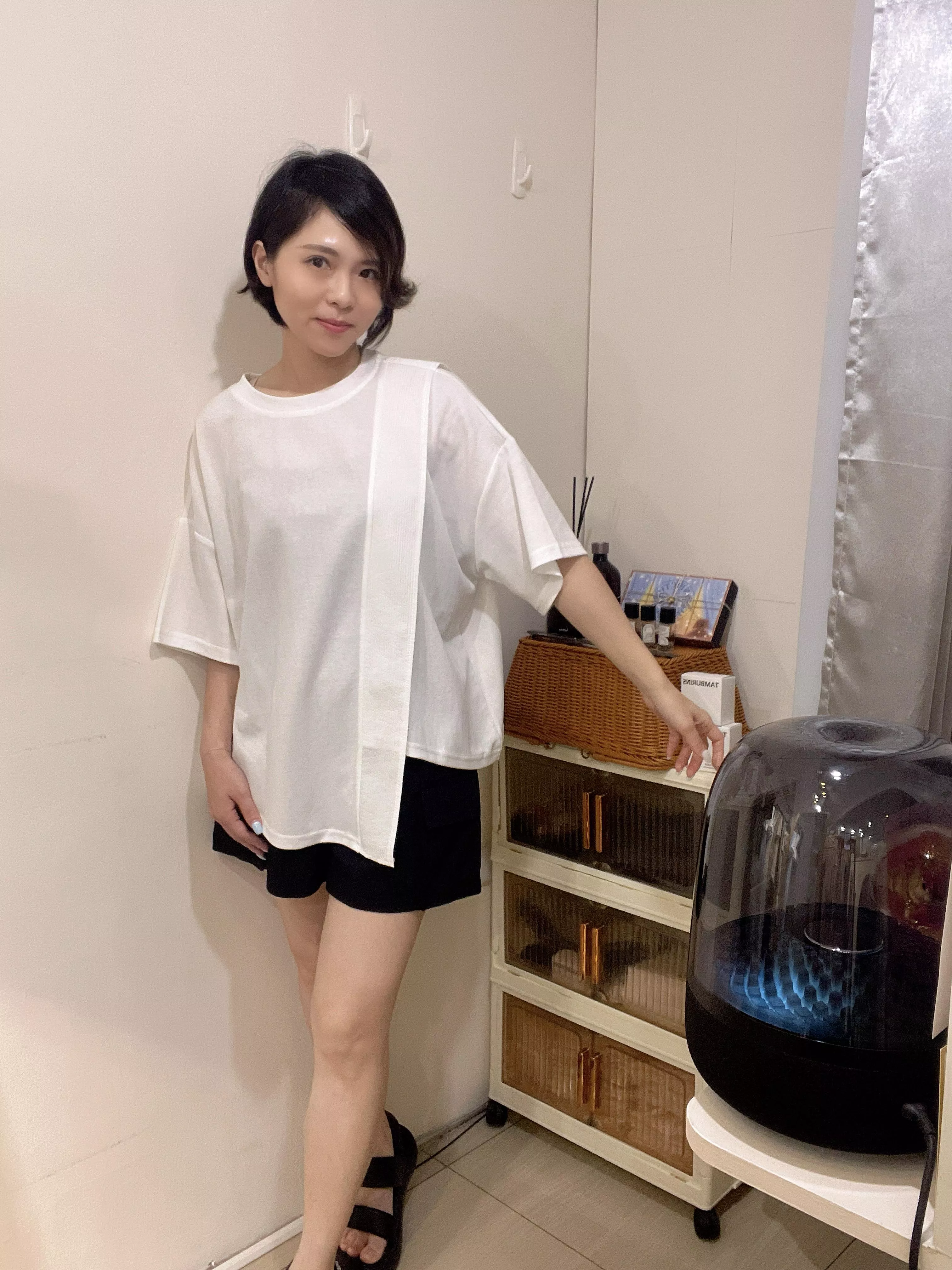 疊加斜片不規則上衣