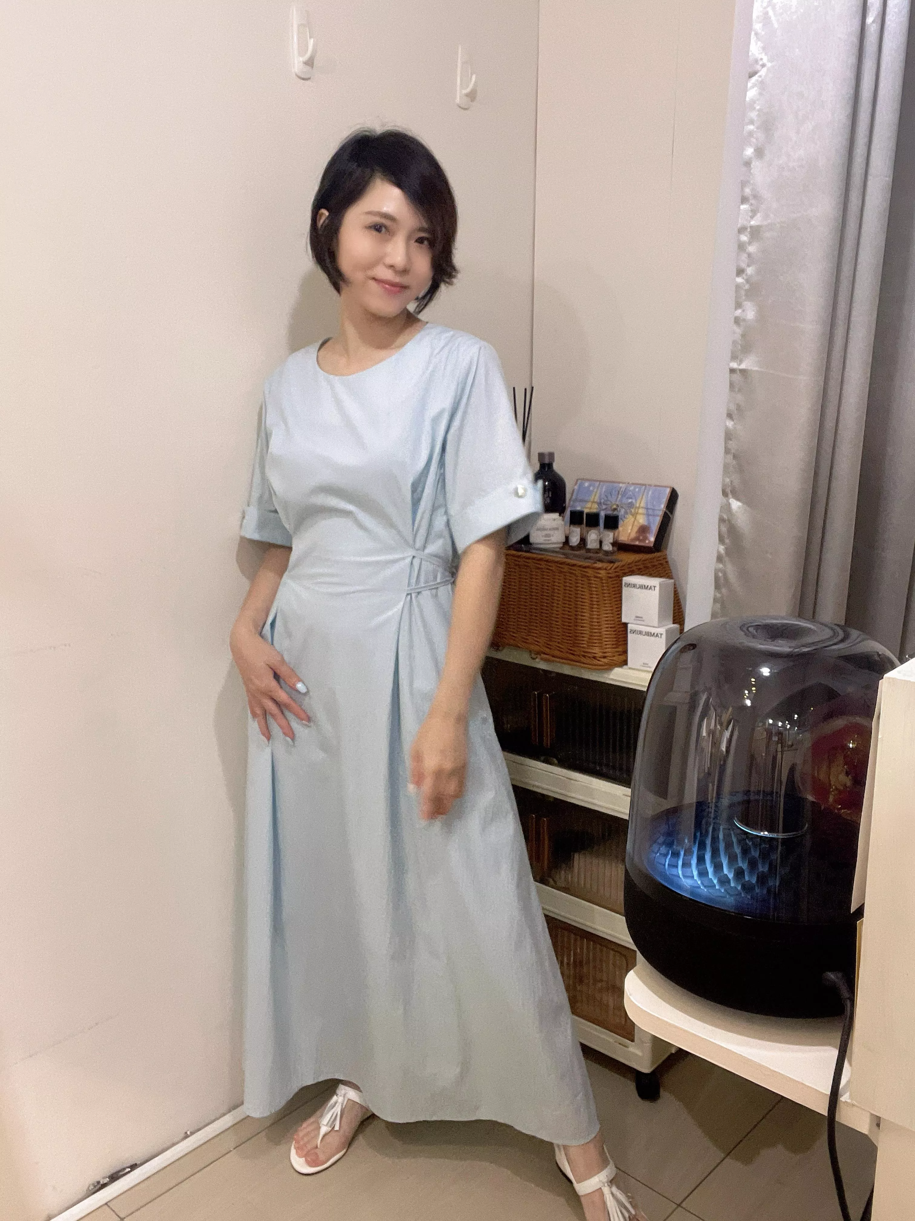 蝴蝶綁帶顯瘦洋裝