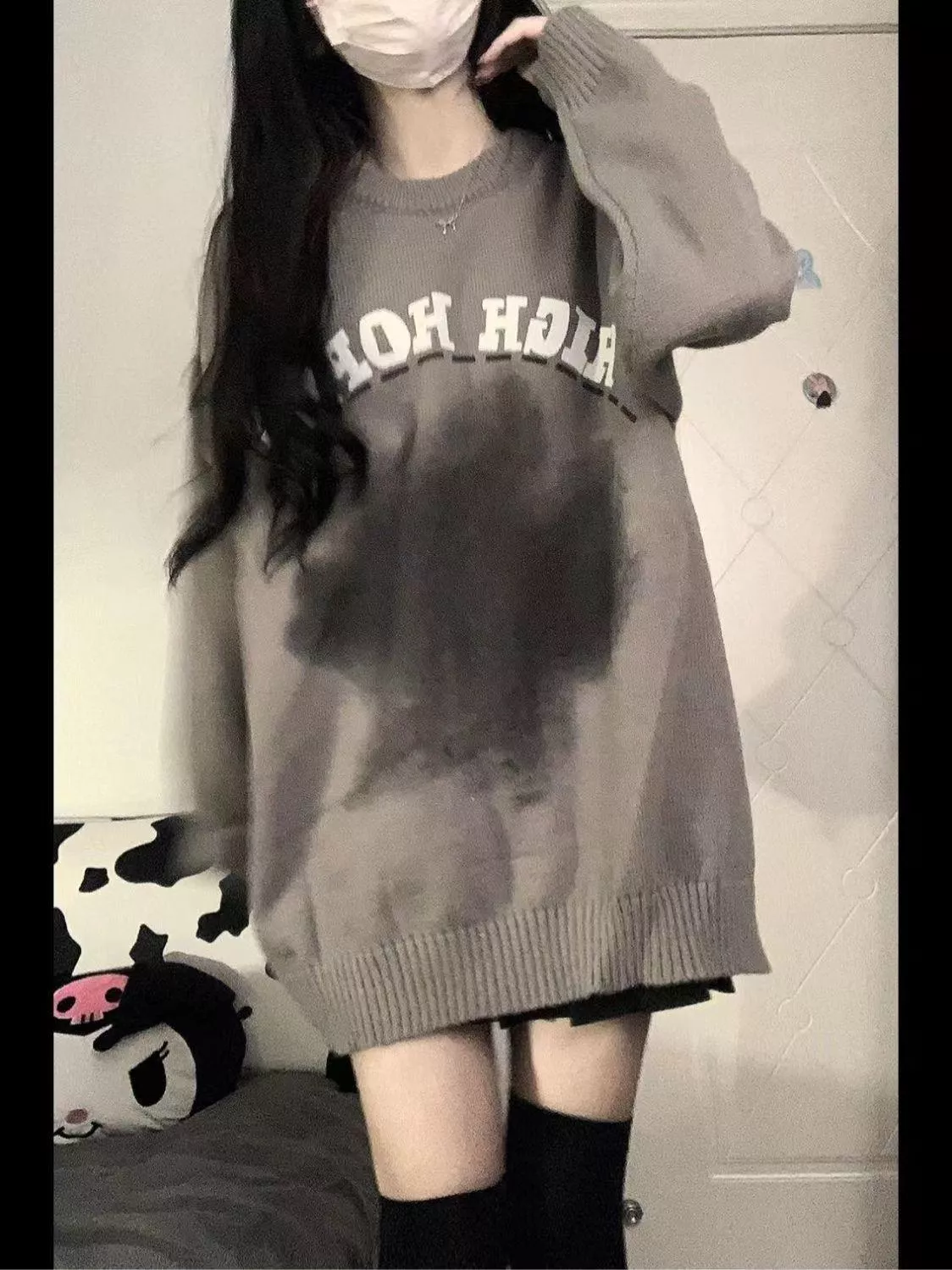 韓版寬鬆百搭圓領衛衣針織衫