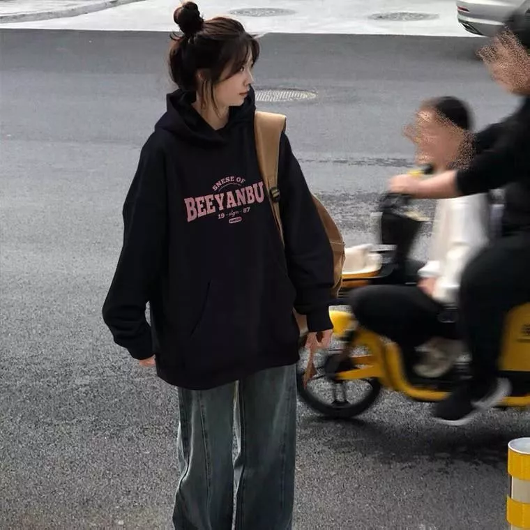 薄款美式慵懶chic秋冬連帽衛衣