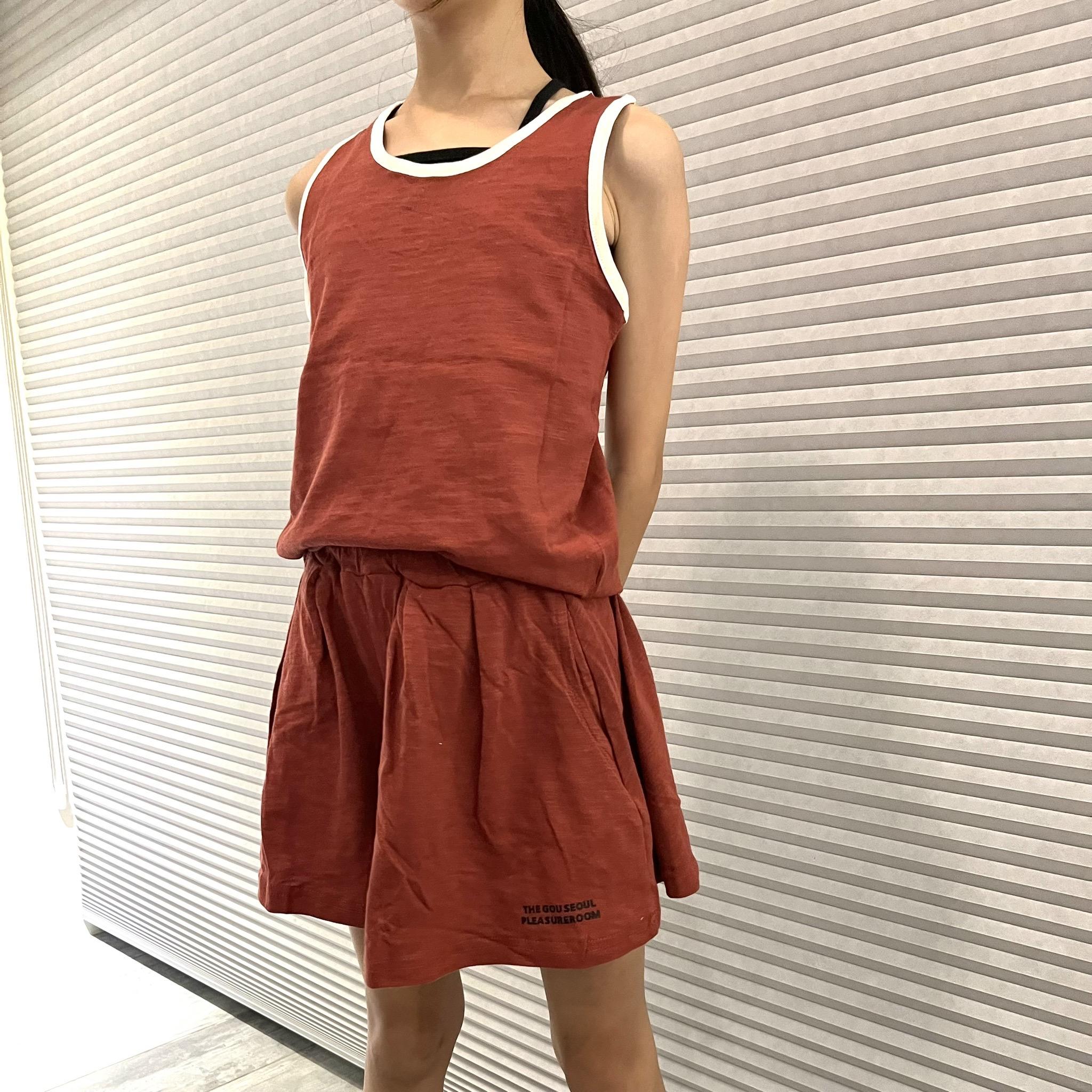 ＂現貨＂滾白邊休閒背心套裝