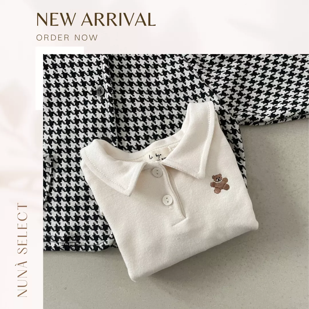 Hibye小熊刺繡立領上衣