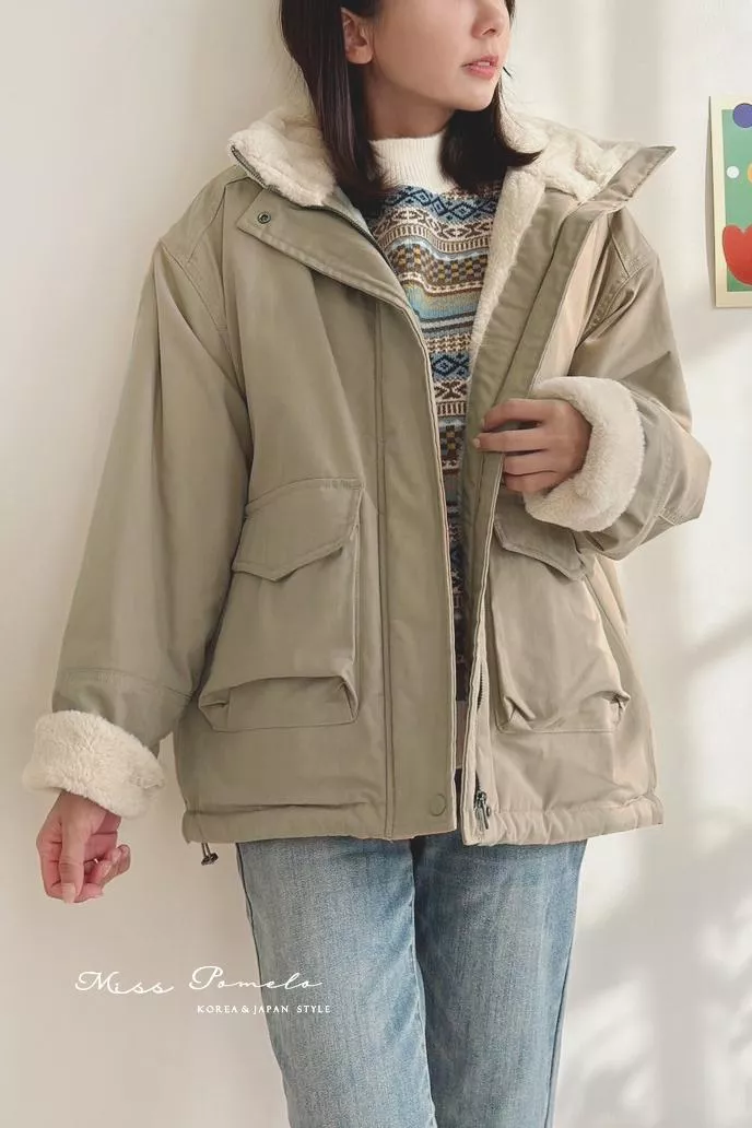 絕版孤品｜帥氣又溫暖！美式質感立領防風寬鬆工裝大衣外套