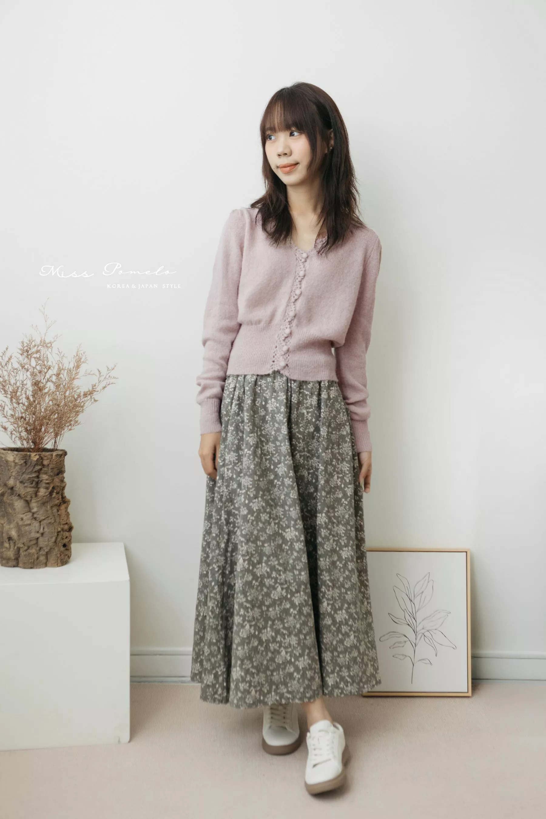 碎花A字裙｜復古花影。日系森林系溫柔鬆緊腰全棉印花長裙