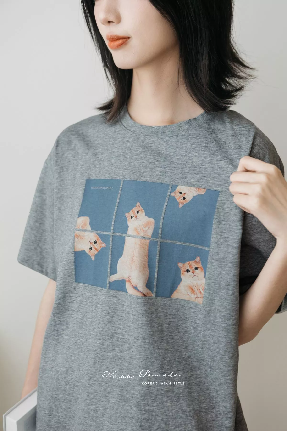 貓奴必入🐱短袖T恤｜午後貓咪日常．日系六宮格橘貓貓慵懶寬鬆印花棉Tee（雨霧花園）
