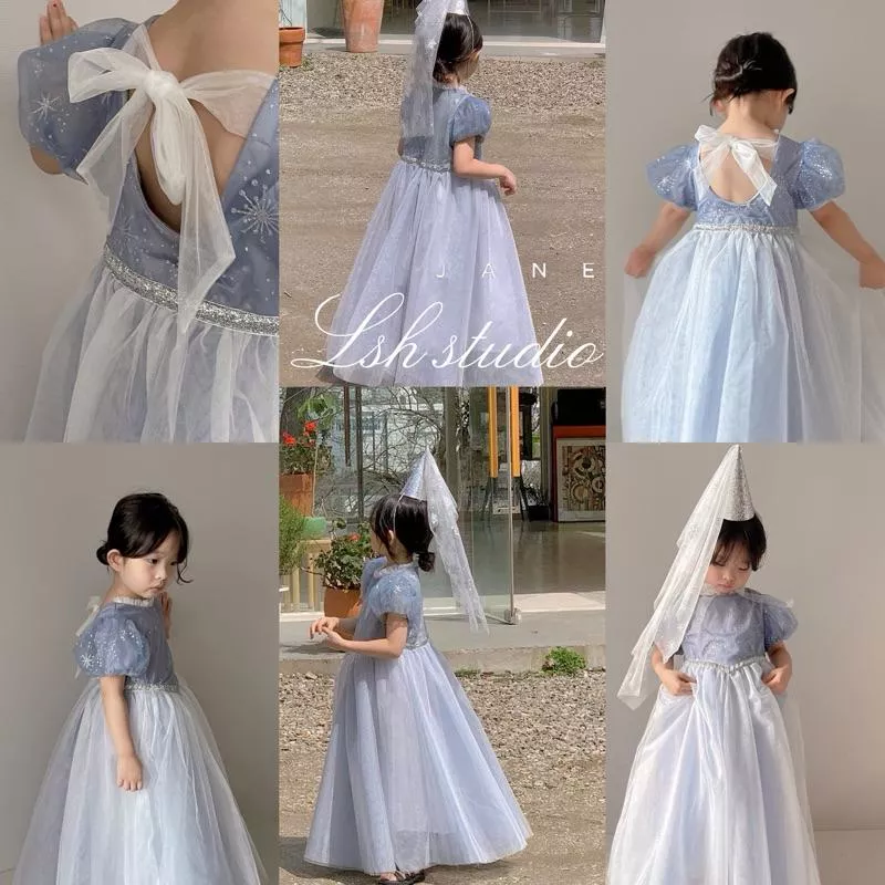 ꙳⋆𓈒𓏸。𝙡𝙨𝙝 𝙥𝙧𝙞𝙣𝙘𝙚𝙨𝙨迪士尼公主裙  冰雪公主洋裝 公主幼兒園角色扮演 迪士尼公主 女童畢業典禮禮服