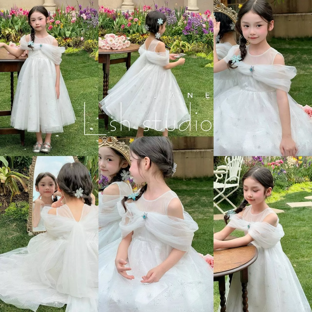 𓌉 𝙡𝙨𝙝 𝙋𝙧𝙞𝙣𝙘𝙚𝙨𝙨 🎂女童白色洋裝 畢業典禮禮服 幼兒園畢業典禮裙 女童鋼琴表演禮服  花童禮服