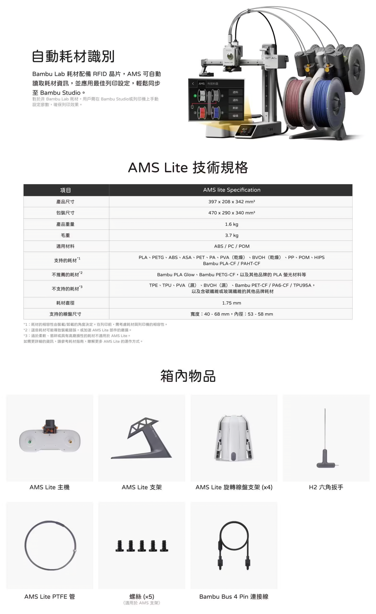 拓竹 Bambu Lab AMS Lite 介紹