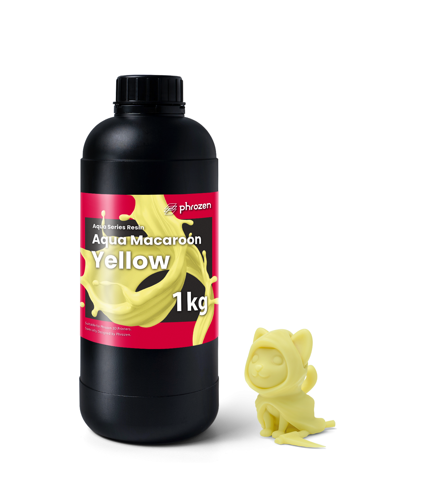 Phrozen 馬卡龍湖水模型樹脂|馬卡龍黃 1kg 與列印成品 Phrozen 馬卡龍湖水模型樹脂 馬卡龍黃