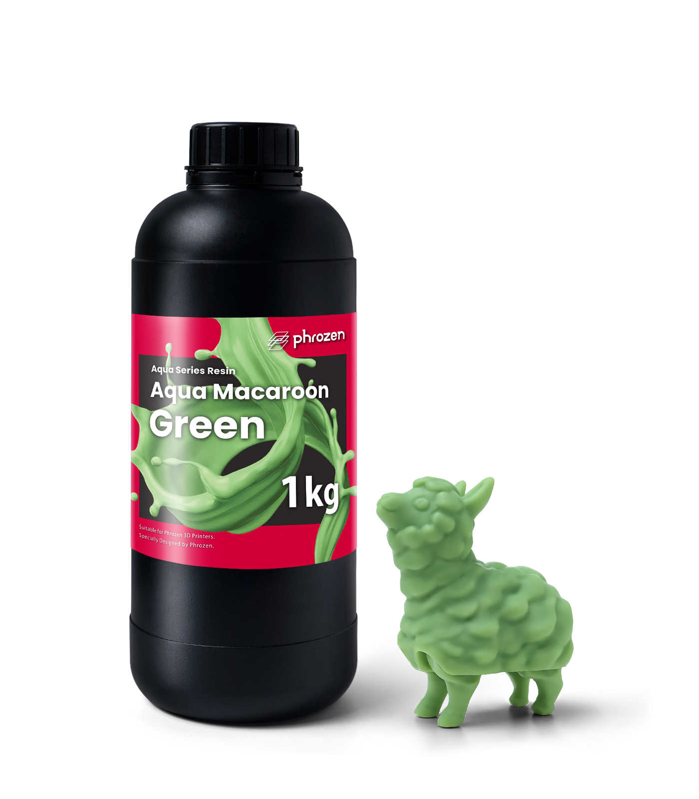 Phrozen 馬卡龍湖水模型樹脂|馬卡龍綠 1kg 與列印成品 Phrozen 馬卡龍湖水模型樹脂 馬卡龍綠