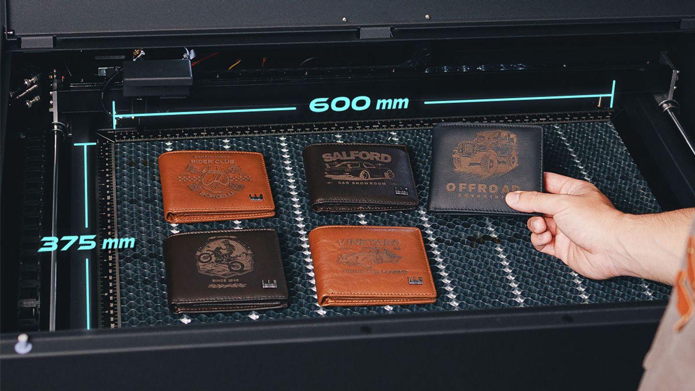 Beambox II 工作範圍 600 &times; 375 mm
