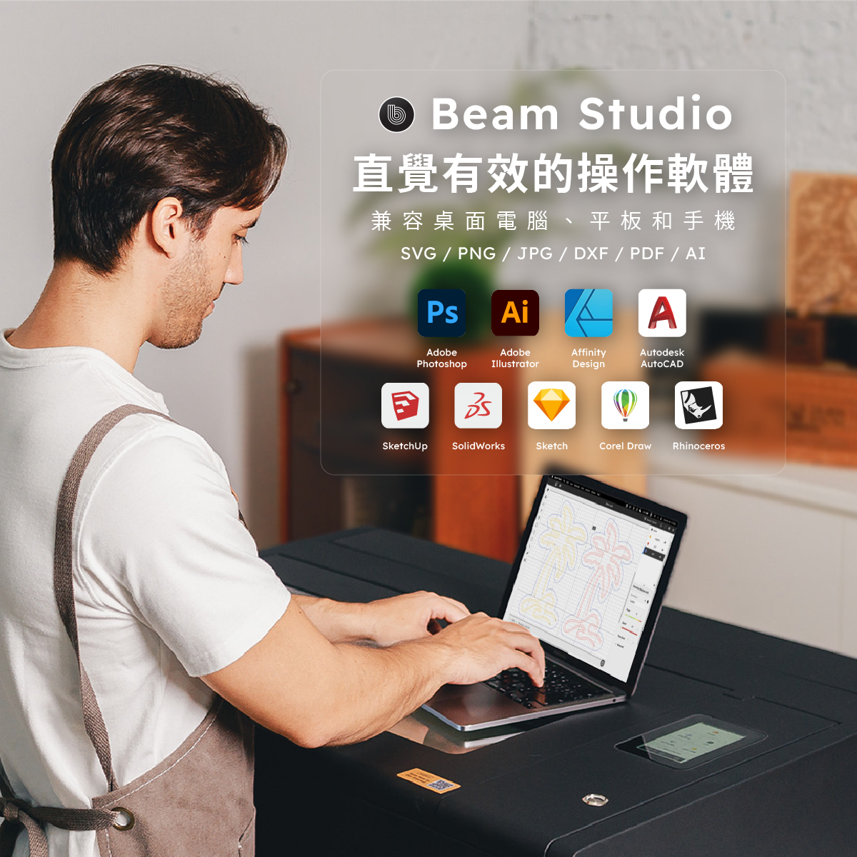 Beambox II 搭配 Beam Studio 軟體