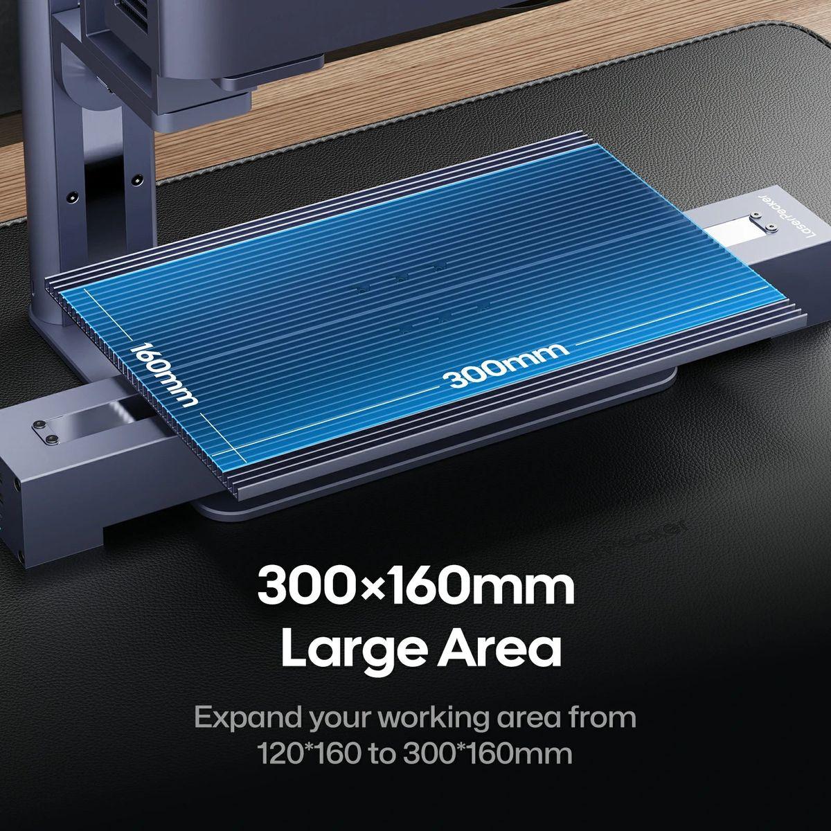 LaserPecker 滑台擴展套件|滑台擴展 300×160 mm 工作區 LaserPecker 滑台擴展 300×160 mm 工作區