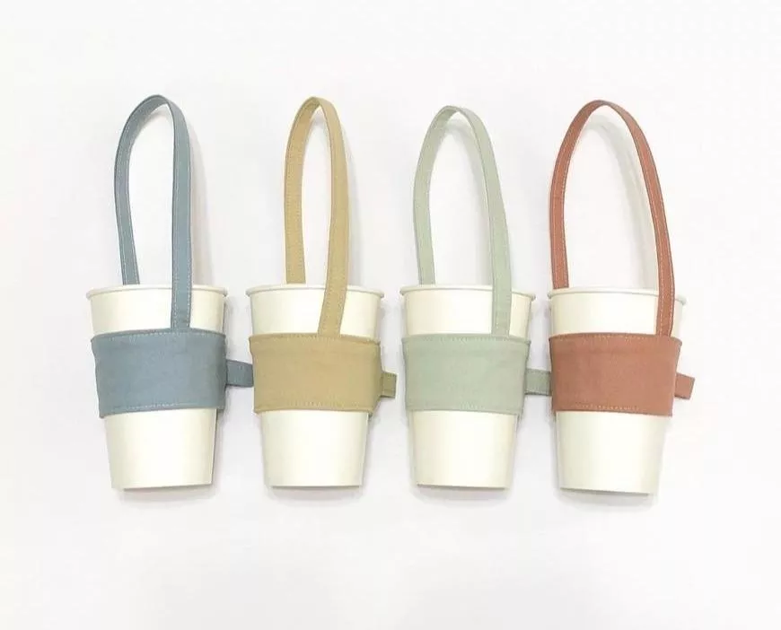 莫蘭迪色系手提杯套