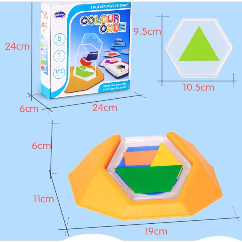 Wisdom fun 五顏六色100關空間思維遊戲 益智智力闖關桌遊 教具 英文版 彩色拼板 8116