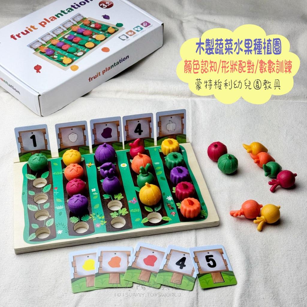 木製蔬菜水果種植園 拼插遊戲 分類遊戲 配對遊戲 手眼協調 益智玩具 教具 F007