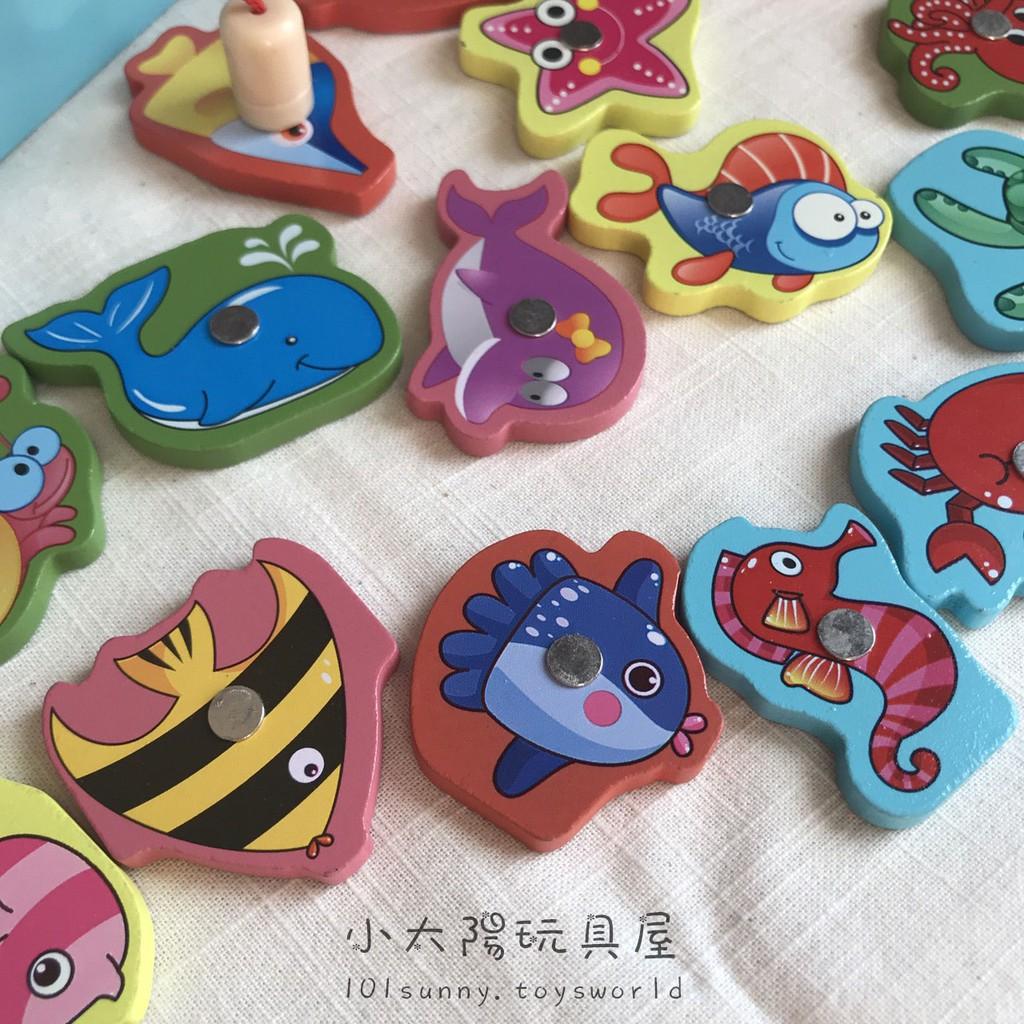 木製磁性釣魚 15條魚 鐵盒裝 釣魚玩具 撈魚玩具 磁鐵釣魚 釣魚組 木製釣魚 磁性釣魚 玩具 A088