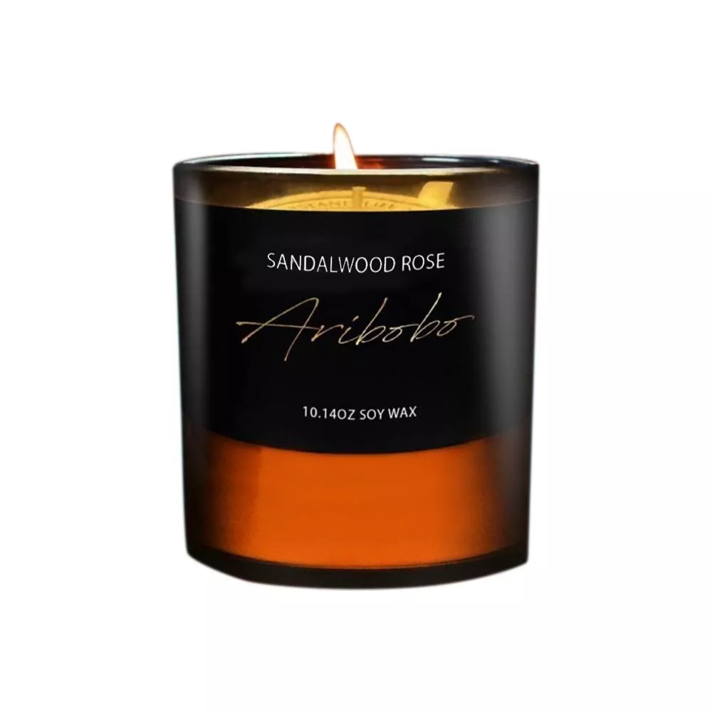 ARIBOBO 琥珀系列香氛蠟燭-檀香玫瑰300g