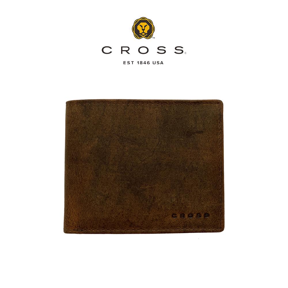 【CROSS】限量2折 頂級NAPPA小牛皮樹革紋8卡皮夾 全新專櫃展示品 (咖啡色)