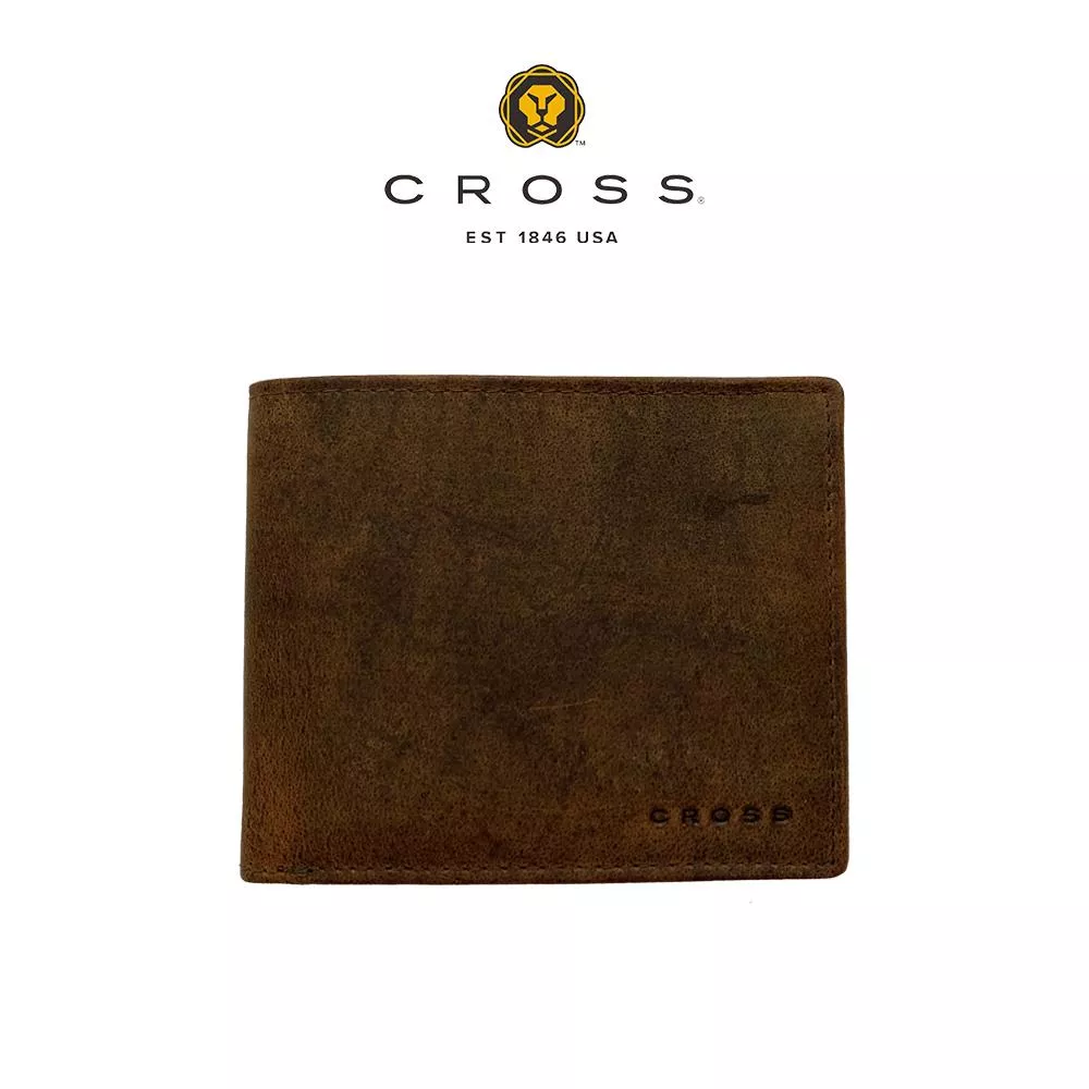 【CROSS】限量2折 頂級NAPPA小牛皮樹革紋8卡皮夾 全新專櫃展示品 (咖啡色)