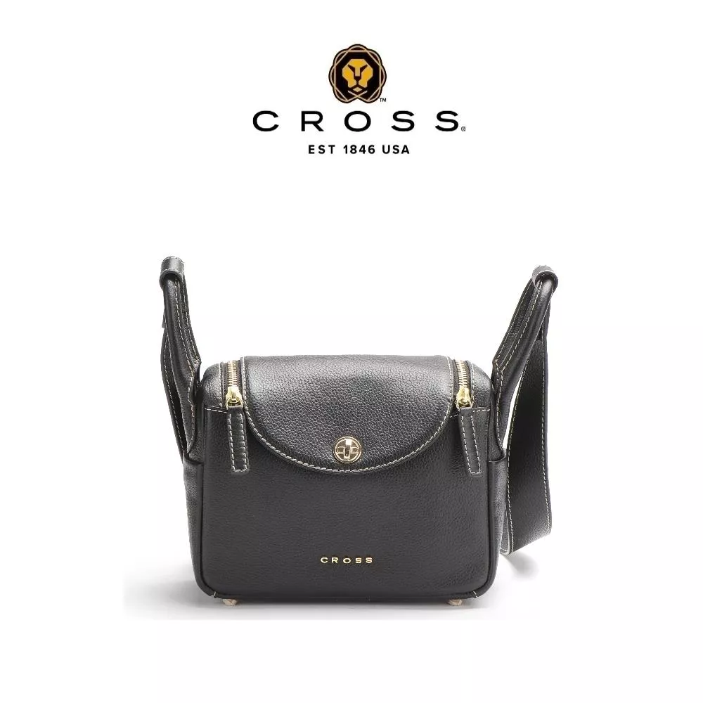 【CROSS】頂級NAPPA小牛皮側肩包 凱特系列 (黑色 26款)
