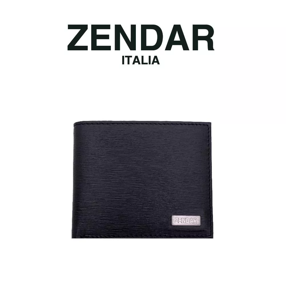 【ZENDAR】限量2折 頂級NAPPA牛皮極光紋8卡皮夾 安東尼奧系列 全新專櫃展示品 (黑色)