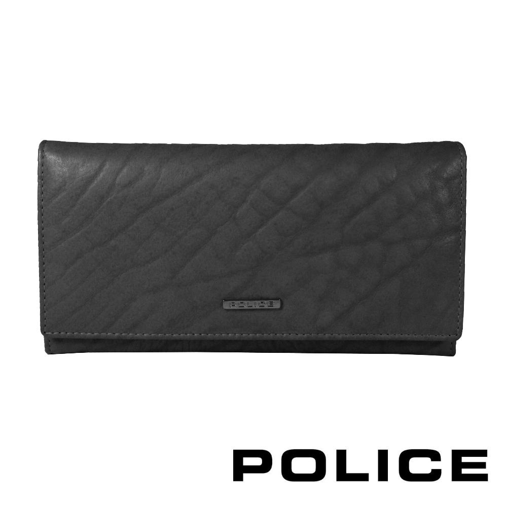 【POLICE】義大利潮牌 頂級小牛皮鈕扣翻蓋長夾 (雷諾系列)