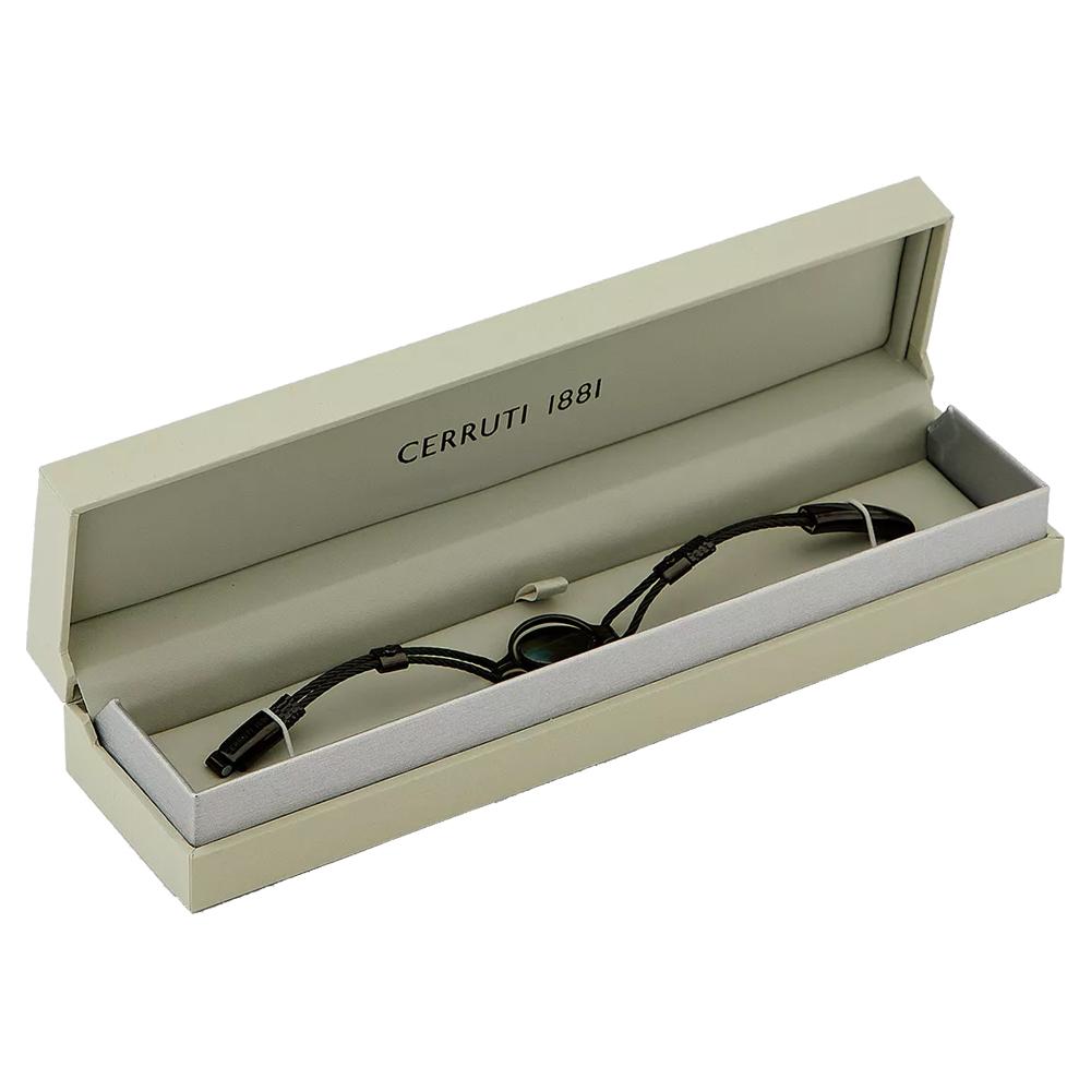 【Cerruti 1881】限量2折 經典不鏽鋼雙繩皮革手環 全新專櫃展示品(CB6302 黑色)