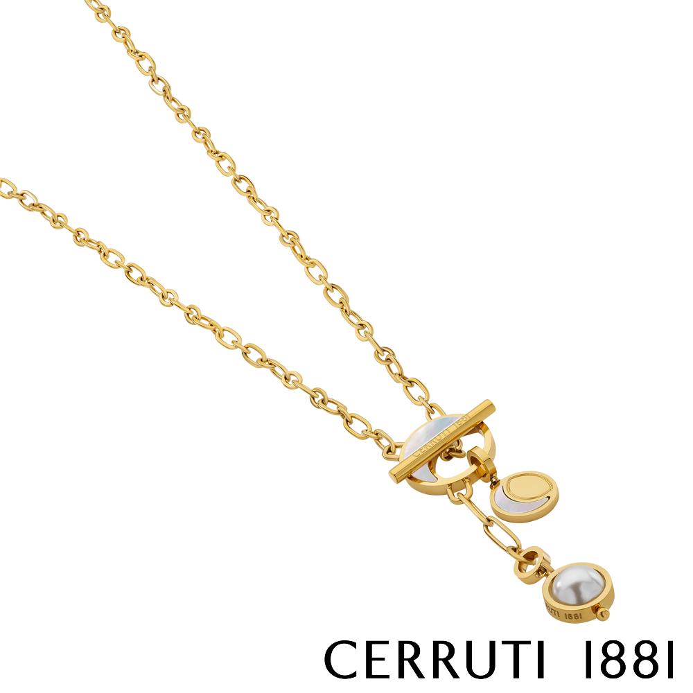 【Cerruti 1881】限量2折 義大利經典QAMAR項鍊 全新專櫃展示品(CN1112 金色)