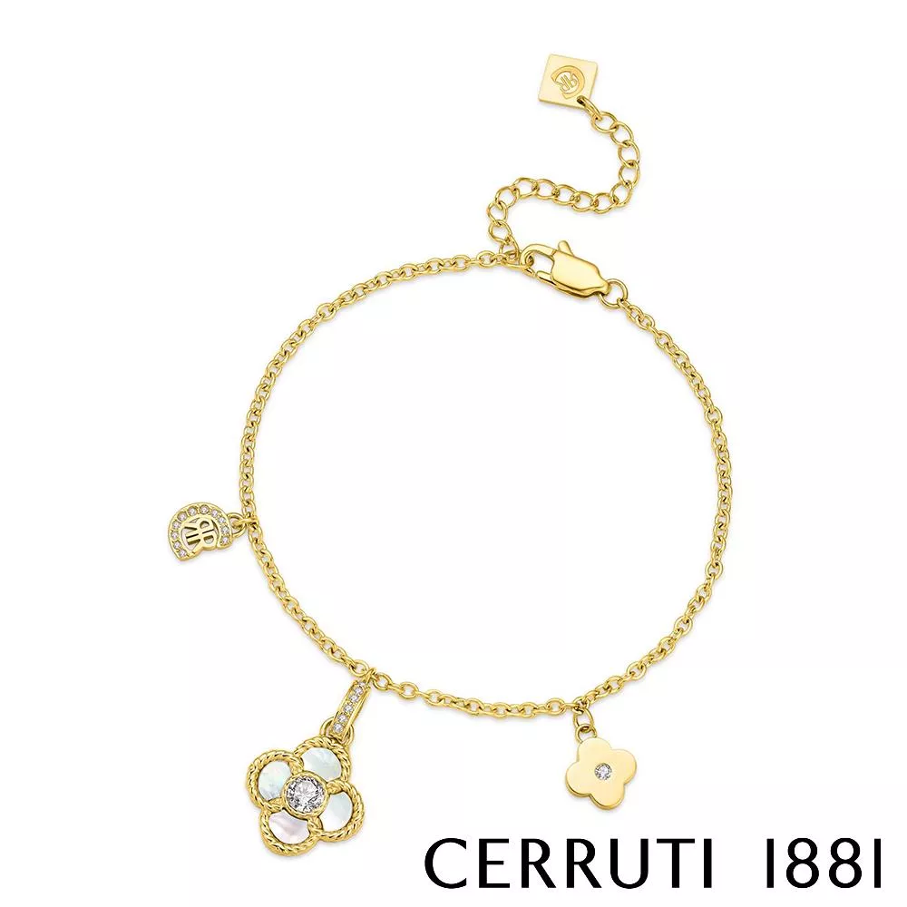 【Cerruti 1881】限量2折 義大利經典PETALOS手鍊 全新專櫃展示品(CB5102)