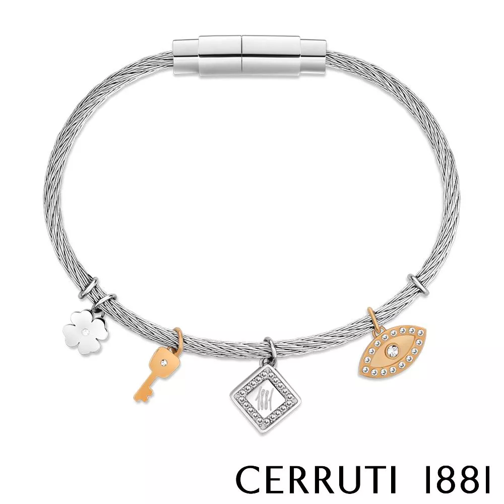 【Cerruti 1881】義大利經典KISMET手鍊 (CB0913 銀色)