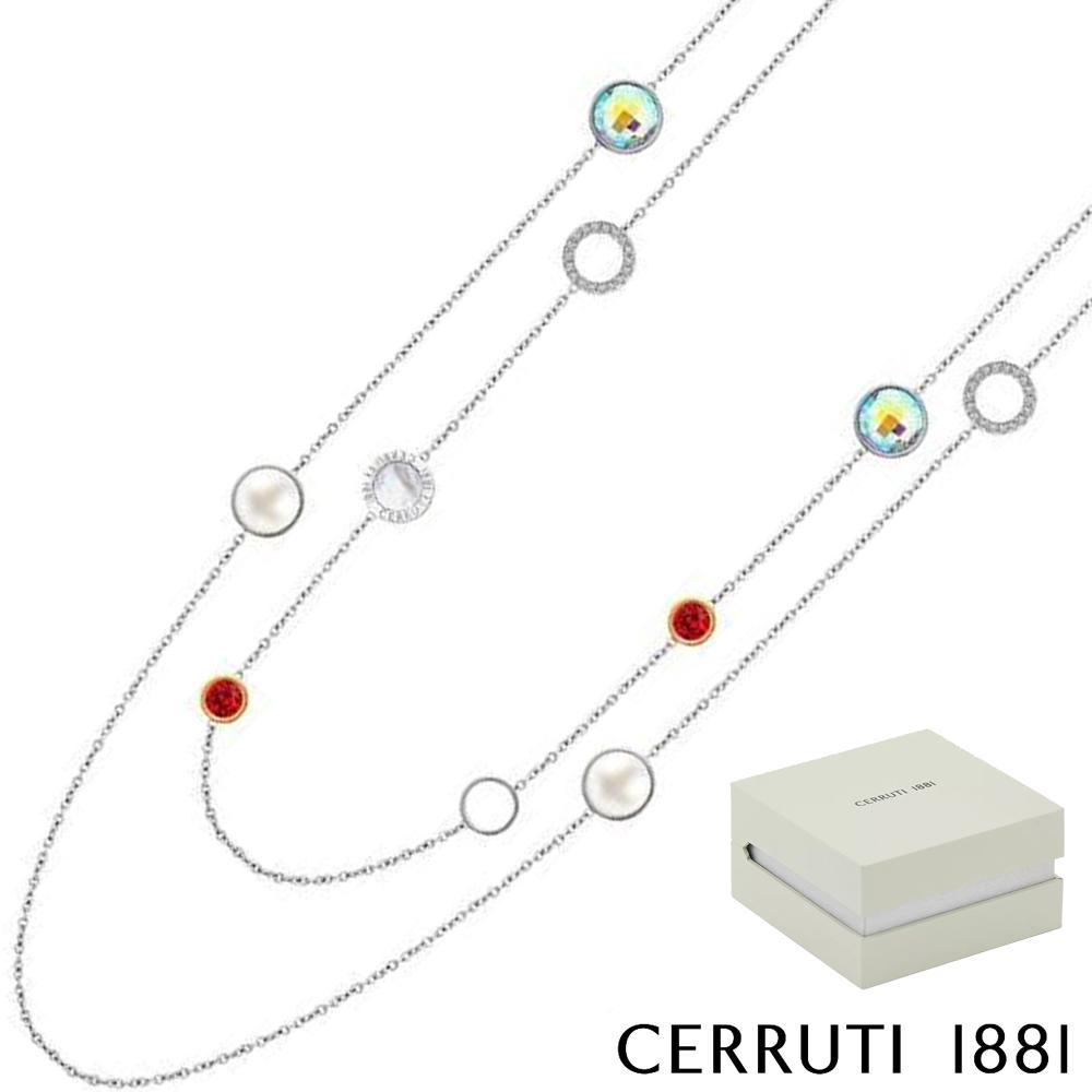 【Cerruti 1881】限量2折 義大利經典水晶CRJ項鍊 全新專櫃展示品(N099SN)
